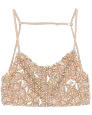 P.A.R.O.S.H. Embellished Top - Natural