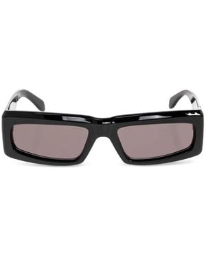 Palm Angels Palm-Tree Plaque Rectangle-Frame Sunglasses - Black