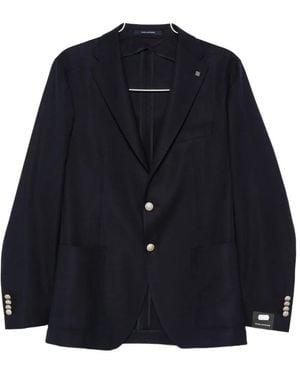 Tagliatore Button Notched Lapel Jacket - Blue