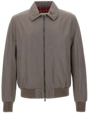 Volfagli Angioino Zip-Up Leather Jacket - Gray