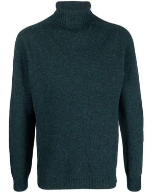 Sunspel Roll-Neck Lambs-Wool Jumper - Green