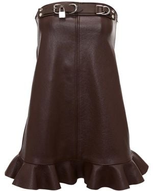 JW Anderson Padlock-Detail Leather Minidress - Brown