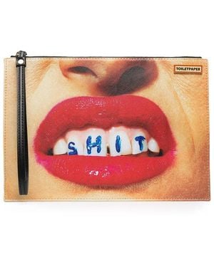 Seletti Lipstick Photo Clutch Bag - Red