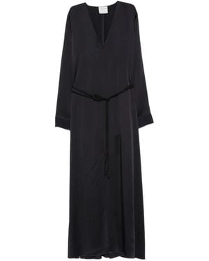 forte_forte Belted V-Neck Maxi Dress - Black