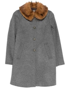 Ba&sh Talling Button-Fastening Coat - Grey