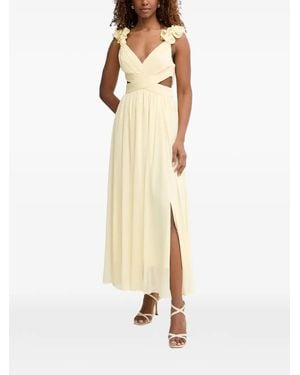 Morgan Ruffled Cutout-Detail Maxi Dress - Natural