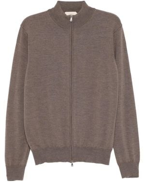 Aurélien Merino Zipper Cardigan - Brown