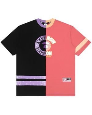 Aape By A Bathing Ape Paneled Logo-Print T-Shirt - Pink
