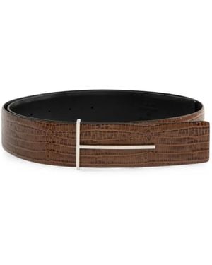 Tom Ford T-Logo Reversible Belt - Brown