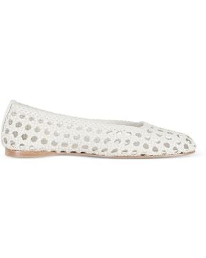 Paloma Barceló Woven Ballet Flats - White