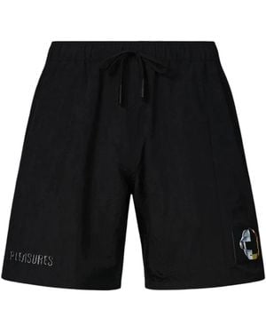 Pleasures Shorts Da Hiking Con Ricamo Crush - Nero