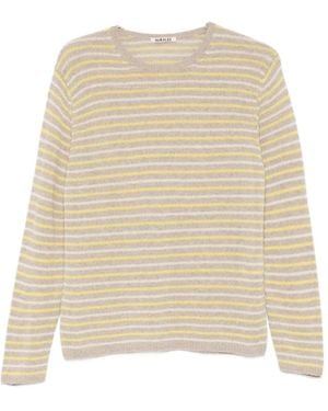 AURALEE Striped Cashmere Sweater - Natural