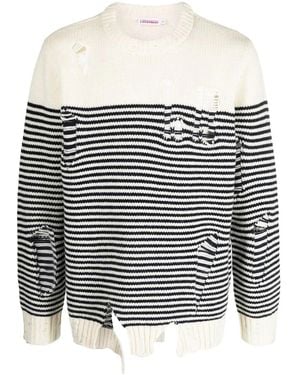 Charles Jeffrey Striped Crew-Neck Jumper - Grey