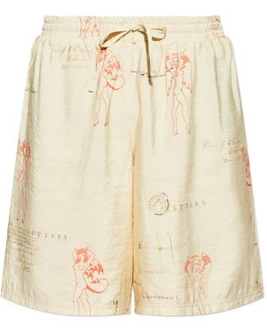 MISBHV Printed Drawstring Shorts - Natural