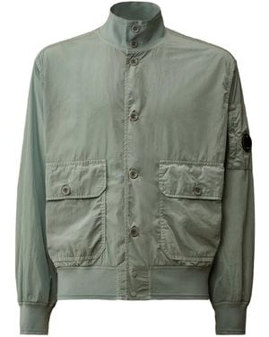 C.P. Company Chrome-R Buttoned Bomber Jacket - Green