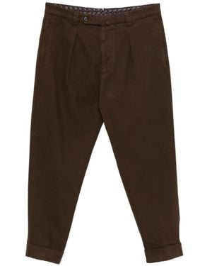 Berwich Chiaia Pleated Cuffed Trousers - Brown