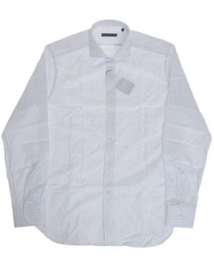 Corneliani Striped French-Collar Shirt - White