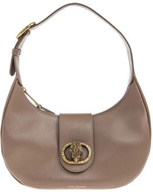 Kurt Geiger Chelsea Crystal-Embellished Crescent Shoulder Bag - Gray