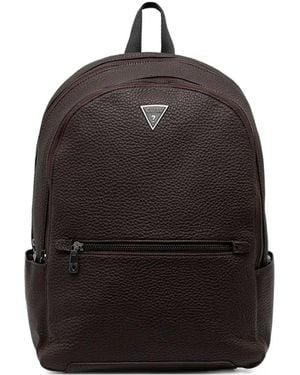 Guess Strukturierter Rucksack mit Reißverschluss - Schwarz