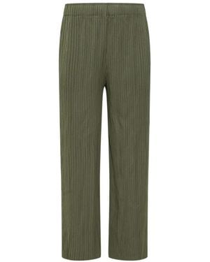 GONGDID DESIGN Pantaloni Plissé A Righe - Verde