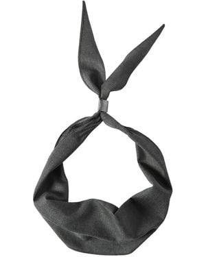 Brunello Cucinelli Cravate En Organza De Laine Vierge Avec Monili - Noir