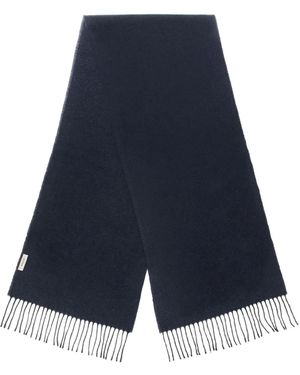 Bally Sjaal Met Geborduurd Franje - Blauw