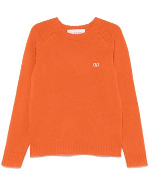 Valentino Garavani Vロゴ シグネチャーセーター - オレンジ