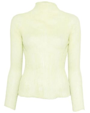 Issey Miyake Ruffled Long-Sleeve T-Shirt - Yellow