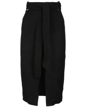 Elisabetta Franchi Belted Midi Skirt - Black