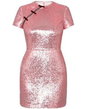 ANOUKI Sequin-Embellished Open-Back Mini Dress - Pink