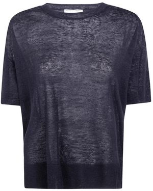 Majestic Filatures Slub-Texture Semi-Sheer T-Shirt - Blue