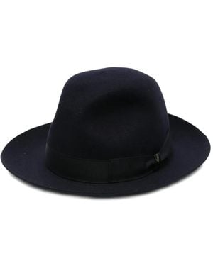 Borsalino Wide-Brim Ribbon Hat - Black