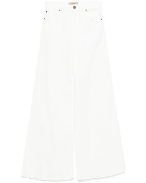 Twinset Jeans Mit Weitem Bein - Weiß