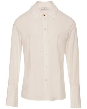 Fracomina Embellished-Collar Shirt - White