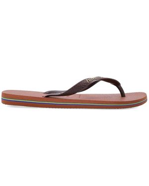 Havaianas Brasil Logo Flip-Flops Mit Zickzackmuster - Braun