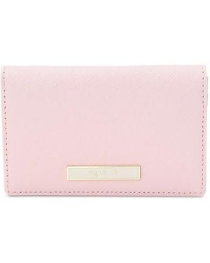 agnès b. Plaque Leather Wallet - Pink