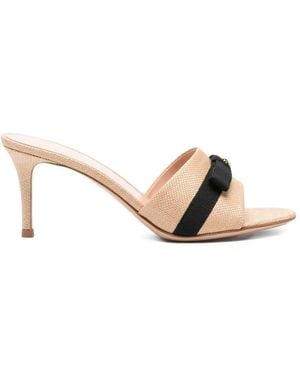 Gianvito Rossi Minou Bow-Detail Sandals - Metallic