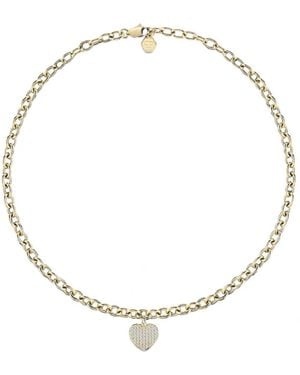 Philipp Plein Plein Rocked Heart Crystal-Embellished Necklace - Metallic
