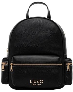 Liu Jo Better Topstitch Zip Backpack - Black