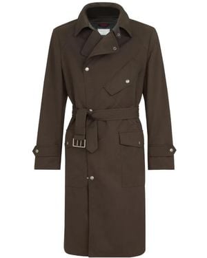 Brunello Cucinelli Water-Resistant Microfiber Motorcyle Trench With Nappa Leather Inserts - Brown