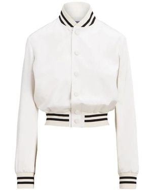Ralph Lauren Striped Bomber Jacket - White