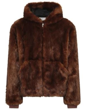 Unreal Fur Terra Nova Faux-Fur Hooded Jacket - Brown