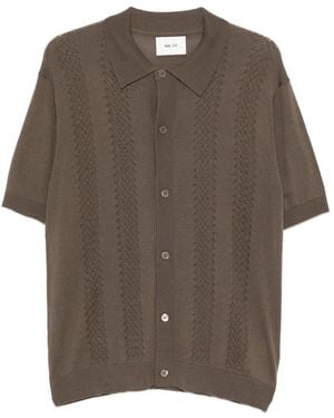 NN07 Cardigan Thor En Maille Ajourée - Brown