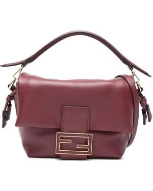 Fendi Petit Sac Cabas Mamma Baguette En Cuir - Purple
