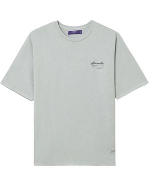AFTERMATHS Logo-Print Cotton T-Shirt - Grey