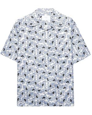 Prada Printed Cotton Blend Shirt - White