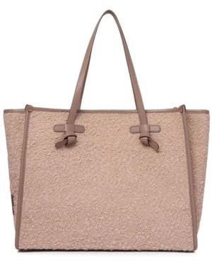 Gianni Chiarini Marcella Bouclé-Effect Tote Bag - Natural