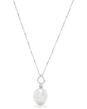 Maria Black Twister Rhodium Plating Necklace - White