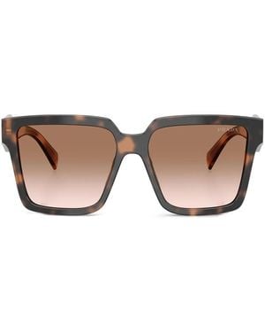 Prada Tortoiseshell-Effect Square Sunglasses - Brown