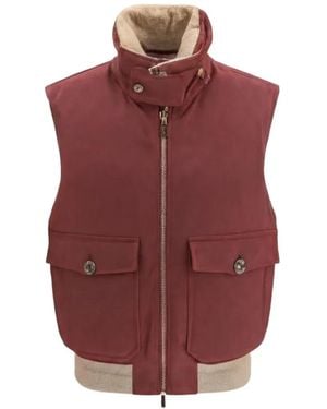 Brunello Cucinelli Chaleco Acolchado De Lana - Morado